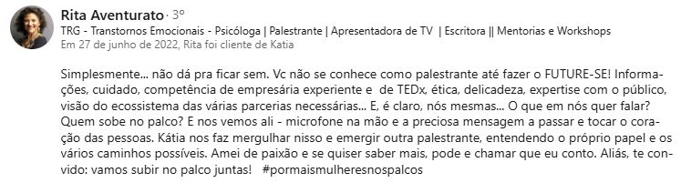 Depoimento Rita Aventurato